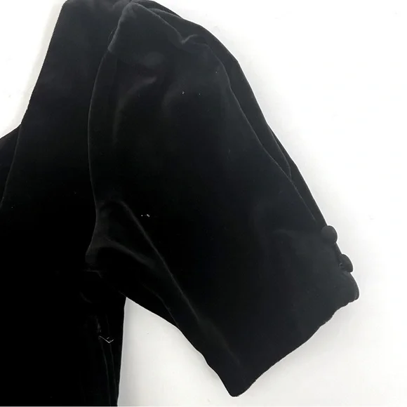 LAURA ASHLEY Vintage Black Velvet Dress Sweetheart Neckline Size 8 *Runs Small - Picture 8 of 16